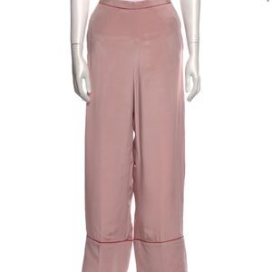 Stella McCartney 100% silk wide leg pink pants